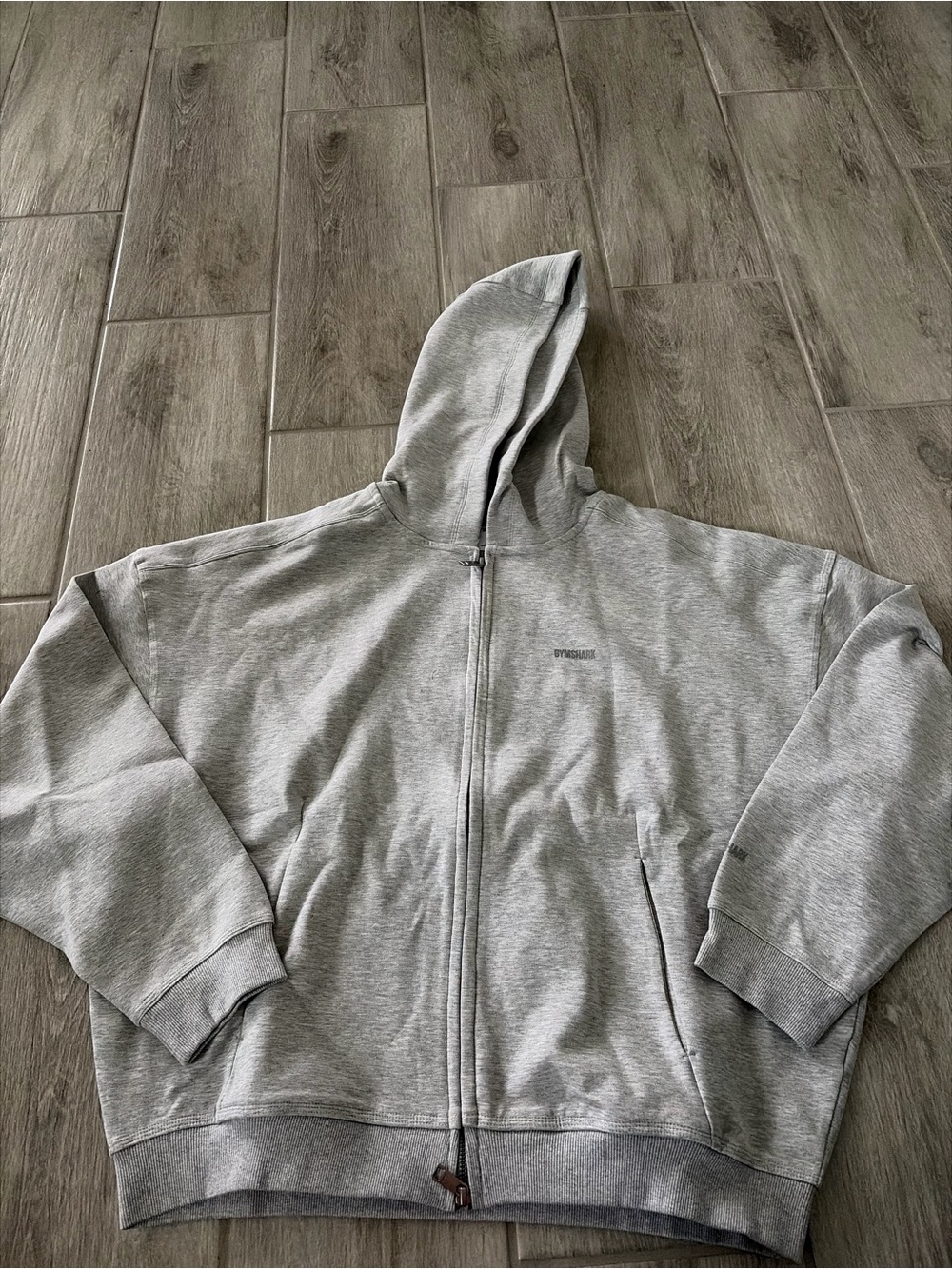 Gymshark Men’s Grey Oversized Hoodie Evolve Lightweight Zip Hoodie Size Large